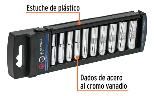 Juegos De 10 Dados Largos Truper Jd-1/4x10lm