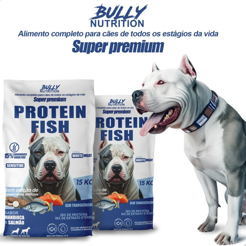 Ração Premium 15kg Protein Fish Sem Conservantes Artificiais