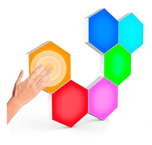 Módulos Led Hexagonales Pack De 6 Táctiles Con Control 