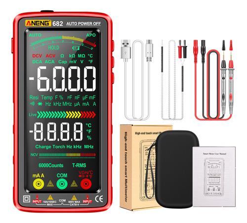 Multímetro Digital Lcd Grande Aneng 682 6000 Unidades Sma