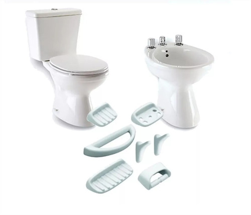 Combo Andina Inodoro Cto Tapa Deposito Bidet  7 Acces Cuotas