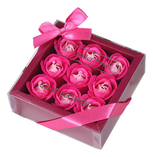 2 De Jabón Perfumado Con Decoración De Caja De Regalo Rosa