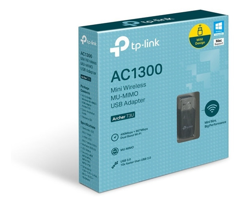 Imagen 2 de 3 de Tp-link, Adaptador Usb Wi-fi Banda Dual Ac1300, Archer T3u