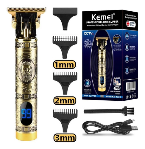 Cortadora De Pelo Kemei T Km-1325 Maquina Patillera Barberia