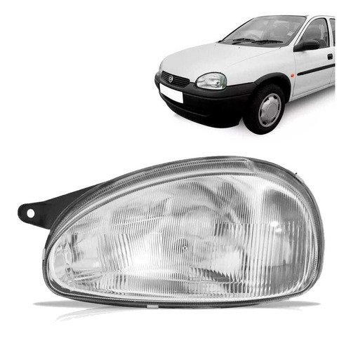 Imagem 1 de 4 de Farol Corsa 1994 1995 1996 1997 1998 1999 Wind Vidro Raiado