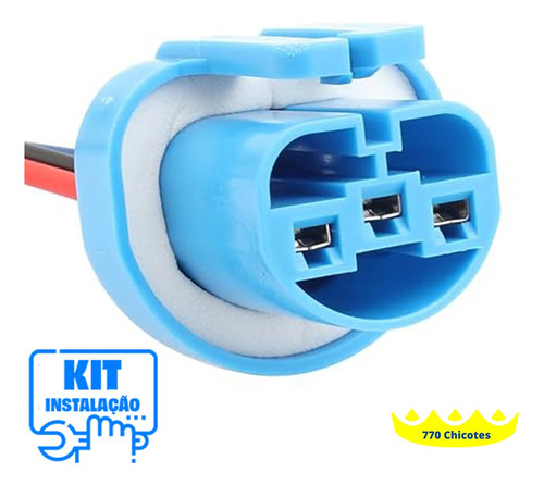 Par Plug Conector Chicote Soquete Lâmpada Farol Hb1 E Hb5