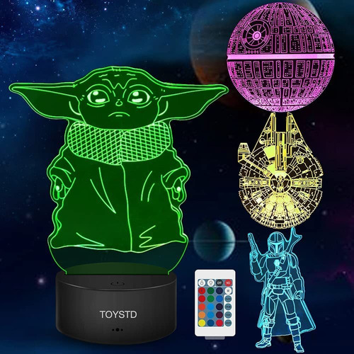 Luz Nocturna Para Niños De Star Wars Gifts, 3d Illusion 4