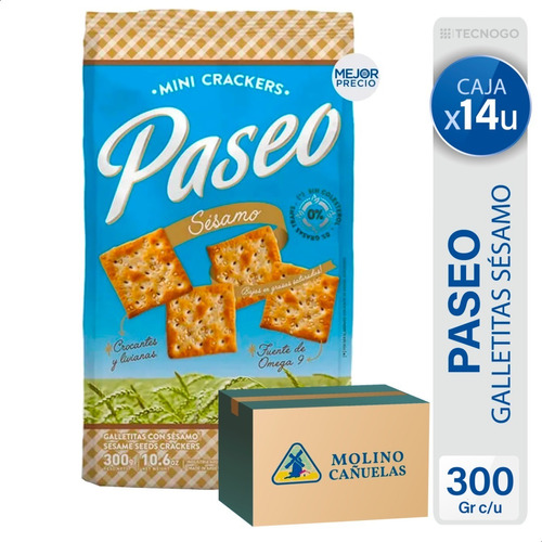 Caja Galletitas De Sesamo Paseo Mini Crackers - Mejor Precio