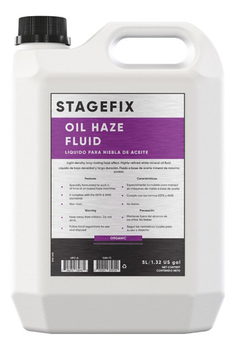 Liquido De Niebla Base Aceite Oil Haze 5 Litros - Stagefix
