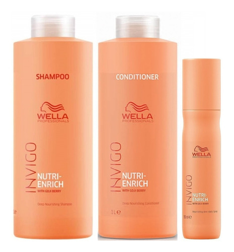 Shampoo 1000ml +conditioner +spray Wella Invigo Nutri Enrich