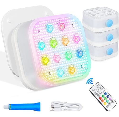 Luces Led Multicolor Sumergibles En Agua Piscina Recargables