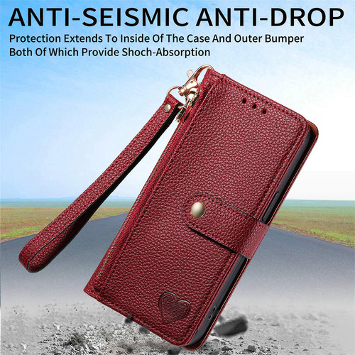 Funda De Piel Tipo Cartera Para Samsung Galaxy S25 S24 S23 S22 S21 S20, Color Rojo