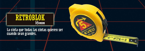 Imagen 6 de 9 de Cinta Metrica Evel 5 Metros Retroblok Art. 505 C/freno Metro
