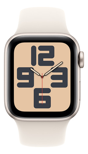 Apple Watch SE GPS • Caja de aluminio blanco estelar de 44 mm • Correa deportiva blanco estelar - S/M - Excelente (Reacondicionado)