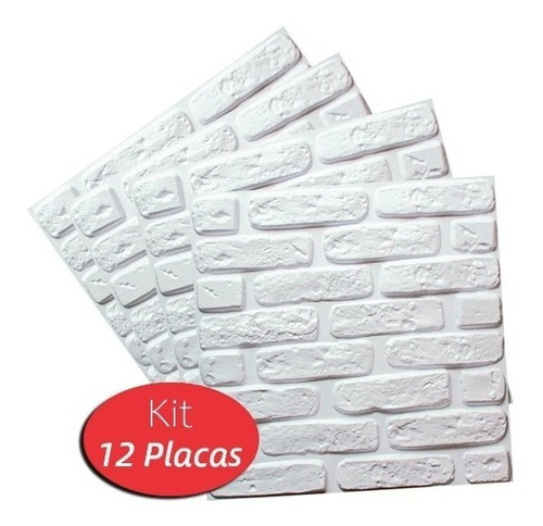 Imagem 3 de 3 de 12 Placas Decorativas 3d Revestimentos Parede Teto Tijolinho