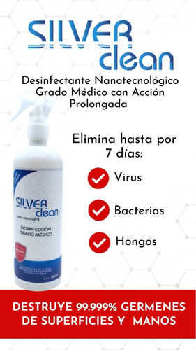 Silverclean  Nanotecnológia Para Desinfección 500 Ml