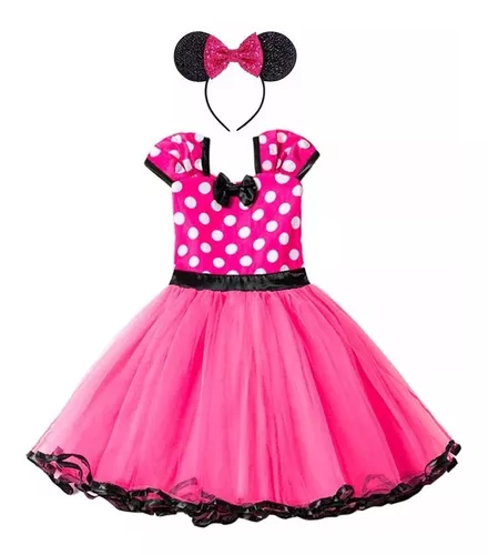 Lindas chicas Minnie Mouse disfraz con diadema tul tutú vestido cosplay  para niños fancy dress