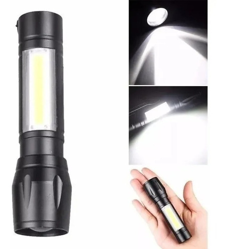 Super Mini Linterna Led Recargable Luz Zoom Largo Alcance Al