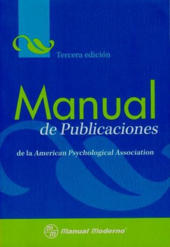 Apa Manual De Publicaciones, De Apa. Editorial Manual Moderno En Español