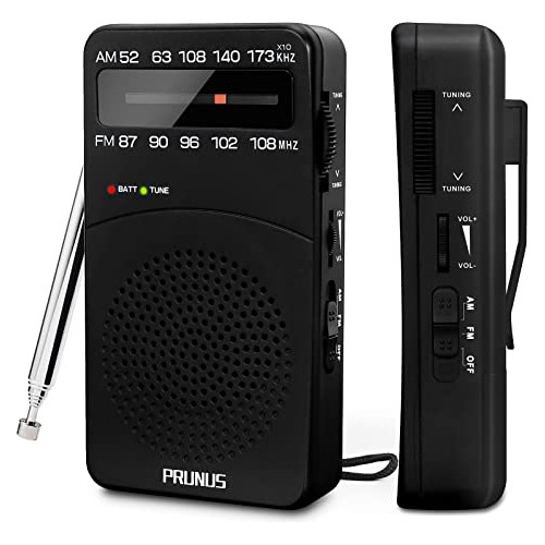 Prunus J-166 Portable Radio Am Fm, Batería Operada 1bhfj