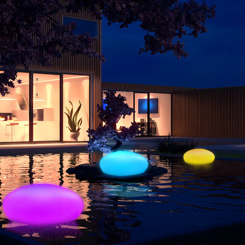 Luces Solares Para Jardín, Lámpara Adoquín Decorativa Rgb Im