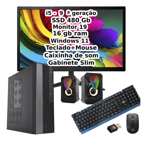 Mini Computador Pc Cpu Intel I5 9a Ger 16gb Ssd 480gb Win11