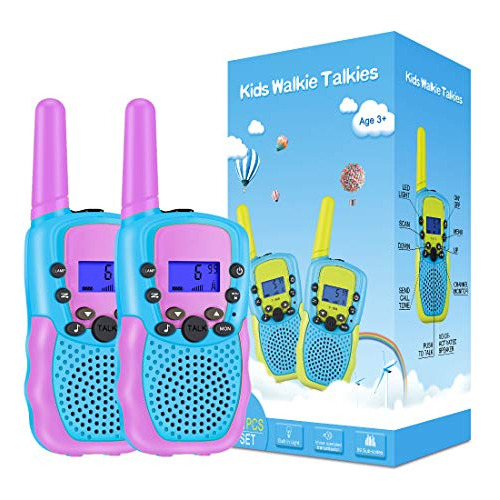 Walkie Talkies Para Niños 22 Canales Radio Azul Rosa