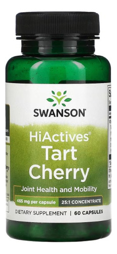Swanson Herb Hiactives Tart Cherry 465 Mg 60 Capsulas Sabor Sin Sabor