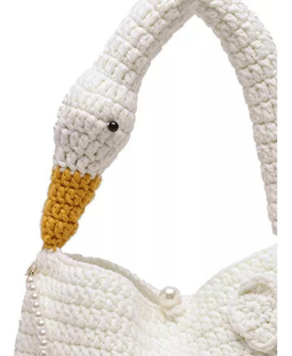 Bandolera Tejida De Lana Con Cadena De Perlas Para Mujer