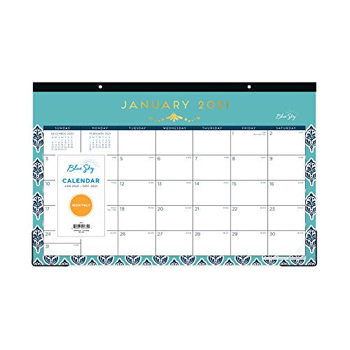 2021 Monthly Desk Pad Calendar, Trim Tape Binding, Two-...