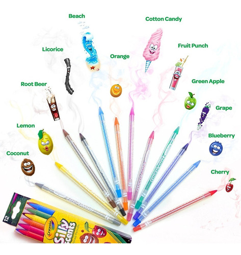 Lápices Crayola 12 Ct Tontos Olores Twistables Perfumado De