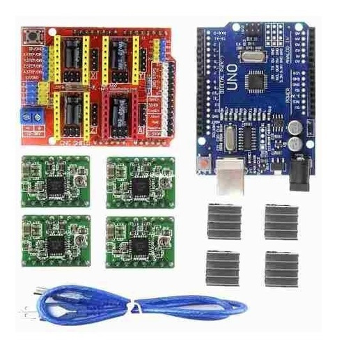 Kit Cnc Shield V3 Com Uno Com Cabo Usb Com 4 A4988