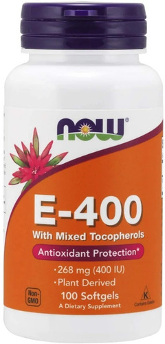 Vitamina E-400 Mezcla Con Tocoferoles 100 Cap Veganas