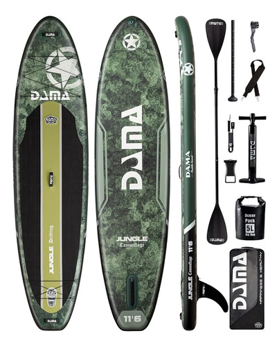 ~? Dama Military Green Board Air Inflable Stand Up Paddle Bo