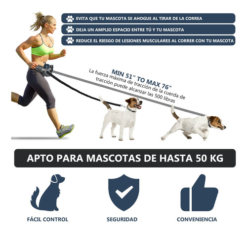 Riñonera+correa Para Perro Manos Libres Para Caminar +correr