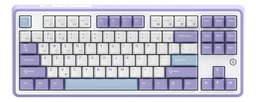Teclado Ajazz Ak870 roxo, branco e azul - Gift Switch de idioma: inglês e EUA