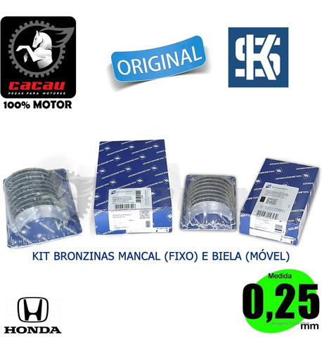 Kit Bronzina Biela E Mancal Honda Fit 1.4 8v 1.5 8v Orig. Ks