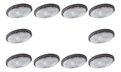 Campana Industrial Ufo Led 100w Luz Blanca Ip65 10 Piezas