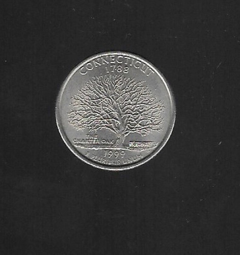 Ltc728. Moneda De 25 Centavos Estado De Connecticut, 1999 P