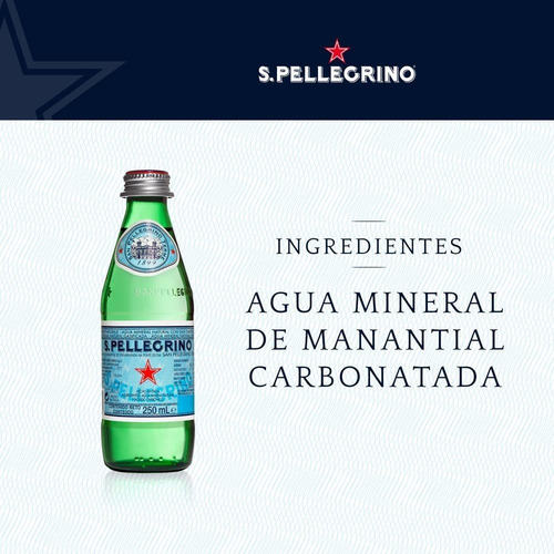 Caja Con Agua Mineral San Pellegrino Con 24 Pzs De 250 Ml