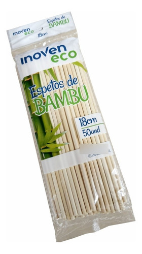 100 Palito De Bambu Tratado Espeto P/ Churrasco 18cm Talge
