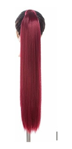 Coleta Extensión De Cabello Rojo Cereza Larga