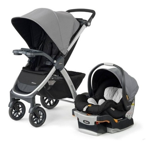 Coche de paseo Chicco Bravo Duo travel system camden con chasis color gris