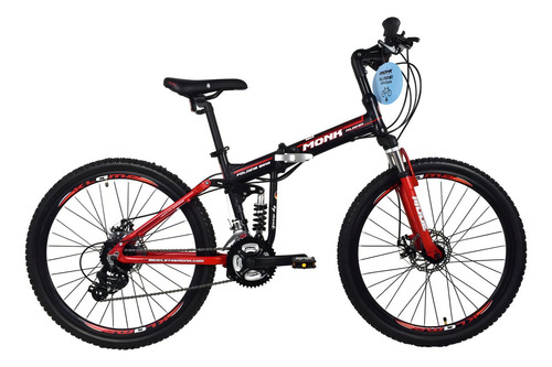 Bicicleta mountain bike dobrável Monk Klamp R26 - vermelho/preto