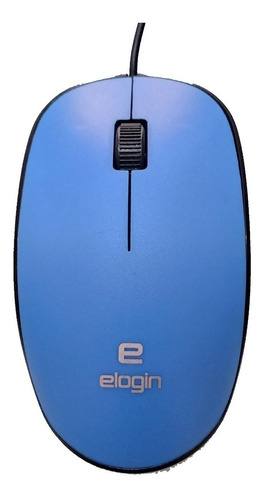 Mouse Elogin Azul C/ Fio - Sensor Óptico 1000dpi 