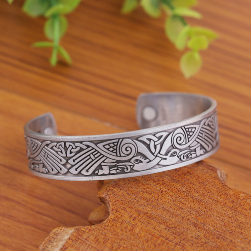 Imagen 10 de 10 de Pulsera Magnetica Hombre Energia Terapia Imanes Acero Plata