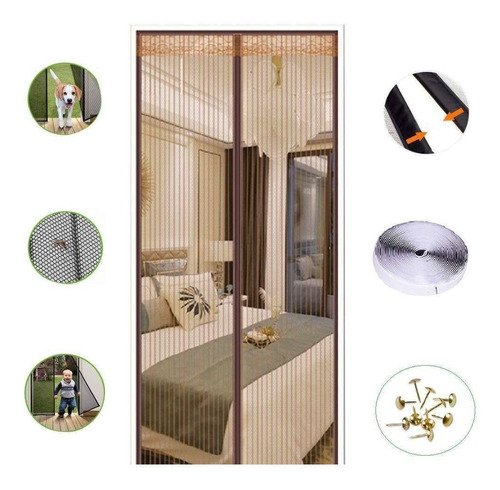 Cortina Puerta Mosquitero Magnetico Iman Moscas Mosquitos Insecto Magic Mesh Automatico