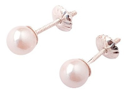 Aros Perla Rosca Y Tuerca 5 Mm Plata 925 (ma5)