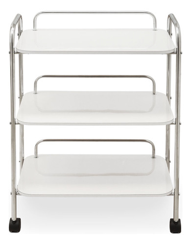 Mesa Auxiliar De 3 Charolas Para Spa Color Blanco