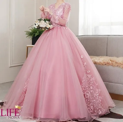 Vestido de noiva rosa mercado livre sales